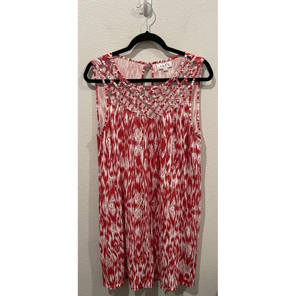 THML White Red Sleveless Mini Dress - Picture 1 of 5